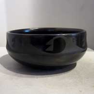 Geometric design on a black on black bowl