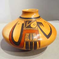 Sikyatki-style polychrome jar with bird element and geometric design