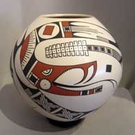 Juan Quezada created this polychrome jar with a serpent and geometric design
