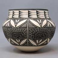 Black and white jar with geometric design
