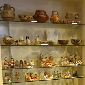 A look at the pottery on display on the Hopi shelves