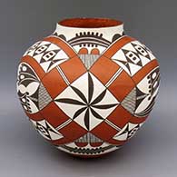 Polychrome jar with geometric design, based on historical design from c.1880
 by Adrian Vallo of Acoma