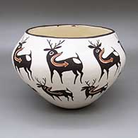 Polychrome jar with a painted deer-with-heart-line design
 by Rose Chino Garcia of Acoma