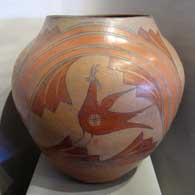 Polychrome olla with rainbow and bird design
 by Unknown of Zia