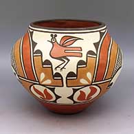 Polychrome jar with bird, butterfly, plant, and geometric design
 by Lois Medina of Zia