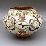 Polychrome jar with a four-panel geometric design
 by Unknown of Acoma