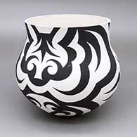 Black-on-white jar with a bold geometric design
 by Eric Lewis of Acoma