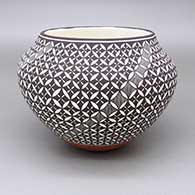 Polychrome jar with a fine line and geometric design
 by Amanda Lucario of Acoma