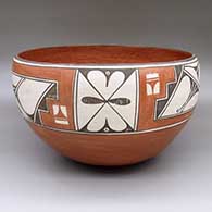 Large polychrome bowl with a geometric design
 by Helen Gachupin of Zia