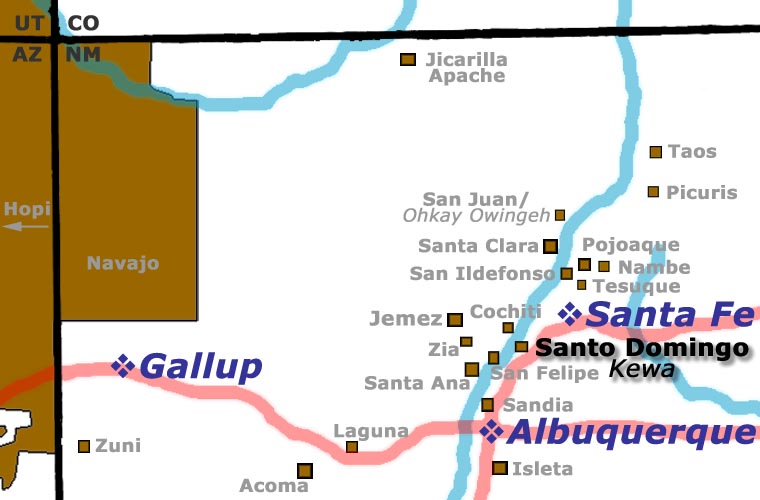 Santo Domingo Pueblo location map
