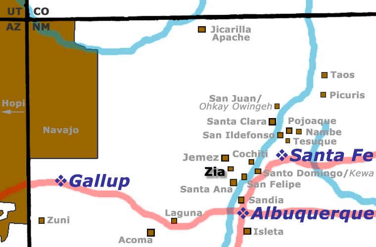 Zia Pueblo location map