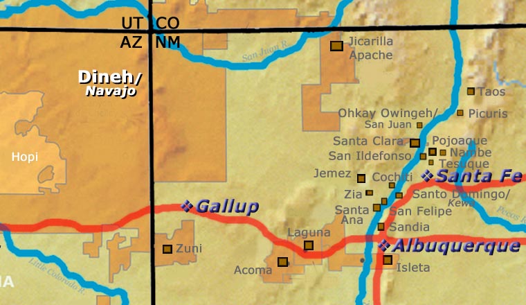 Location map for the Navajo Nation