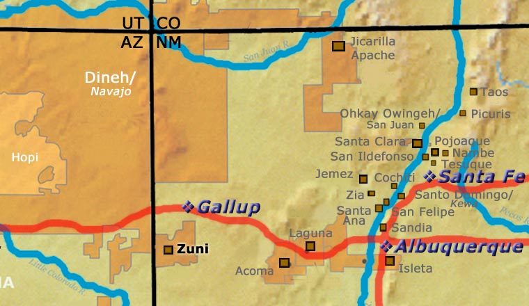 Zuni Pueblo location map