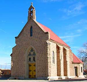 The Ohkay Owingeh Pueblo Mission, built in the 1800s