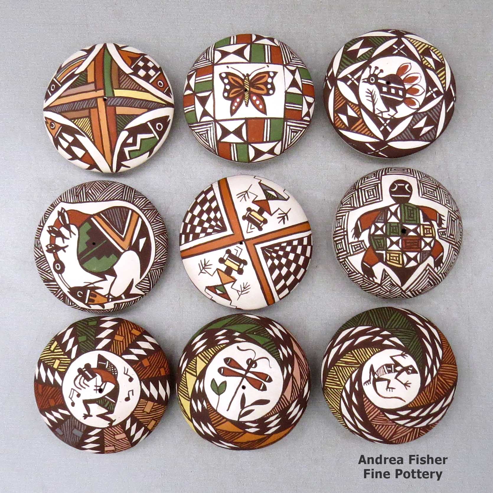 Click or tap to see a larger view Each piece for sale separately, contact us for what we have available made by Diane Lewis of Acoma