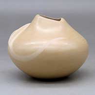 A polished buff jar with an organic opening and an ear of corn applique, click or tap to see a larger version