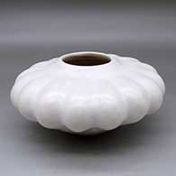 A white repousse melon jar with sixteen ribs
 by Andrew Padilla of Laguna