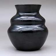 A plain, polished black double-shoulder jar with a flared rim, click or tap to see a larger version