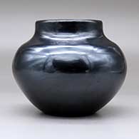 A plain, polished black jar with a short neck, click or tap to see a larger version