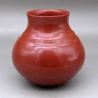 A plain red double-shouldered water jar
 by Virginia Garcia of Santa Clara
