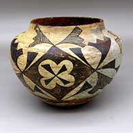 A polychrome jar with a two-panel geometric design
 by Unknown of Acoma