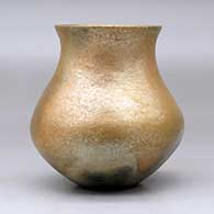 A golden micaceous water jar with fire clouds, click or tap to see a larger version