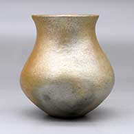 A golden micaceous water jar with fire clouds, click or tap to see a larger version