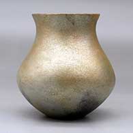 A golden micaceous water jar with fire clouds, click or tap to see a larger version