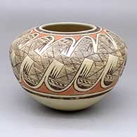 A polychrome jar decorated with a migration pattern design
 by Elva Nampeyo of Hopi