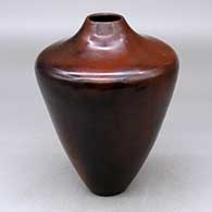 A brown high-shouldered vase decorated with fire clouds
 by Alice Cling of Dineh