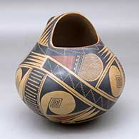 A Ramos polychrome effigy pot decorated with a geometric design
 by Roberto Banuelos of Mata Ortiz and Casas Grandes