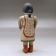 A standing polychrome singing woman figure, click or tap to see a larger version