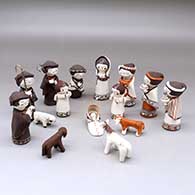 A 15 piece small Acoma nativity set
 by Mary Lowden of Acoma