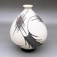 Polychrome jar with a flared opening and a geometric design
 by Mauro Quezada of Mata Ortiz and Casas Grandes