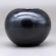 A plain, polished black bowl with fire clouds, click or tap to see a larger version