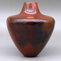 A high-shouldered brown jar decorated with fire clouds, click or tap to see a larger version