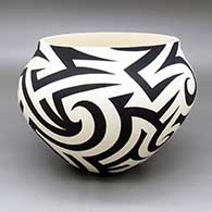 Black-on-white jar with a bold geometric design
 by Eric Lewis of Acoma