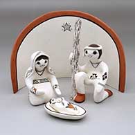 A four-piece Acoma nativity set
 by Judy Lewis of Acoma