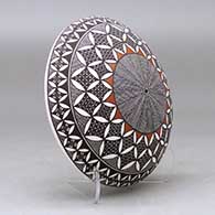 A polychrome seed pot decorated with a North Star fineline, yucca leaf snowflake and geometric design above the shoulder, click or tap to see a larger version