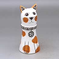 A polychrome cat effigy decorated with a geometric design
 by Tehya Davis of Acoma