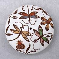 Click for a larger view A polychrome seed pot decorated with a dragonfly, flower, plant and geometric design
 by Diane Lewis of Acoma