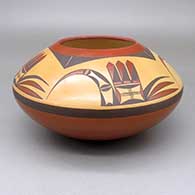 Polychrome jar with fire clouds and a geometric design
 by Steve Lucas of Hopi