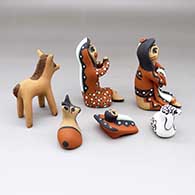 A six-piece Jemez nativity, click or tap to see a larger version