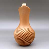 A golden micaceous wedding vase with a swirl carved melon base, click or tap to see a larger version