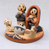 A miniature single piece nativity scene
 by Chrislyn Fragua of Jemez