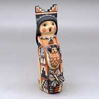 A polychrome Corn Maiden figure with a child, butterfly, tablito and geometric design
 by Linda Lucero Fragua of Jemez