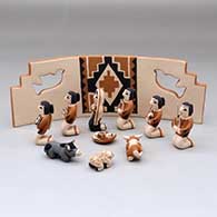 An eleven piece Jemez-style nativity, click or tap to see a larger version