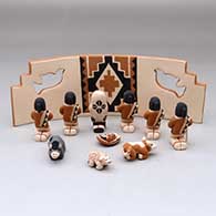 An eleven piece Jemez-style nativity, click or tap to see a larger version