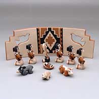 An eleven piece Jemez-style nativity, click or tap to see a larger version