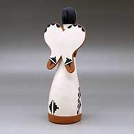 A polychrome Singing Angel figure with a nativity in her skirt, click or tap to see a larger version